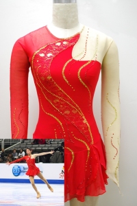 Lyrical Red Figure Skate Competition Dress