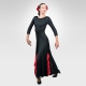 Flamenco dress with red flounces- Front-Side