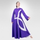 Ichthys bell sleeve dance robe- Purple/White
