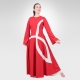 Ichthys bell sleeve dance robe- Red/White