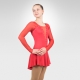 Elegy figure skating long sleeve dress-red