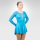 Elegy figure skating long sleeve dress-turquoise