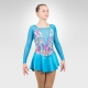 Arabesque figure skating long sleeve dress-turquoise