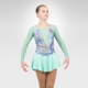 Arabesque figure skating long sleeve dress-mint