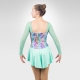 Arabesque figure skating long sleeve dress-mint, back