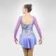 Arabesque figure skating long sleeve dress-lavender, back