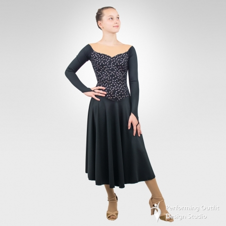 Vintage Chain ice dance dress, latin dance dress