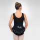 Ballet tank leotard w/back ruffles-Black back