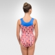 Patriotic team gymnastics racer back tank leotard-back