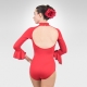 Flamenco 3/4 sleeve dance leotard-Red /Back