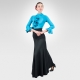 High waist Flamenco skirt with Turquoise color leotard-Front