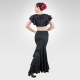 Flamenco skirt with ruffle godet - Latin dance crop top with contrast stitching