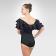 Flamenco & Latin dance leotard with self-tie-Black/Back