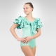 Flamenco & Latin dance leotard with self-tie-Mint/Front