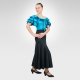 Flamenco & Latin dance leotard with self-tie-Turquoise color with High waist Flamenco skirt