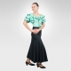 Flamenco & Latin dance leotard with self-tie-Mint color with High waist Flamenco skirt