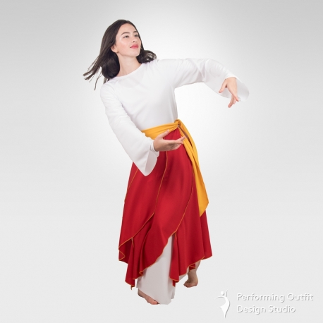Rejoice knit overlay or skirt-Red-one-shoulder