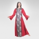 Tribute bell sleeve dress-Red/Silver