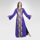 Tribute bell sleeve dress-Purple/Silver