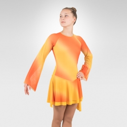 Fire figure skating dress-Front