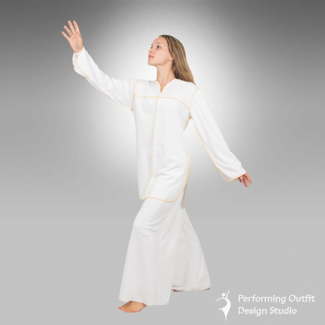 Heavenly unisex dance tunic White/Gold