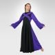 Parable bell sleeve dance dress- Purple/Black front