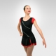 Zip skating cup sleeve dress - Black / Red
