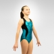 Gymnastics racer back tank leotard with side insets