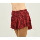 Lace print figure skating skirt-Red/Black Lace Print