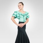 Flamenco&Latin Dance Mint Leotard&Skirt