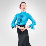 Flamenco Dance Turquoise Leotard&Black Skirt
